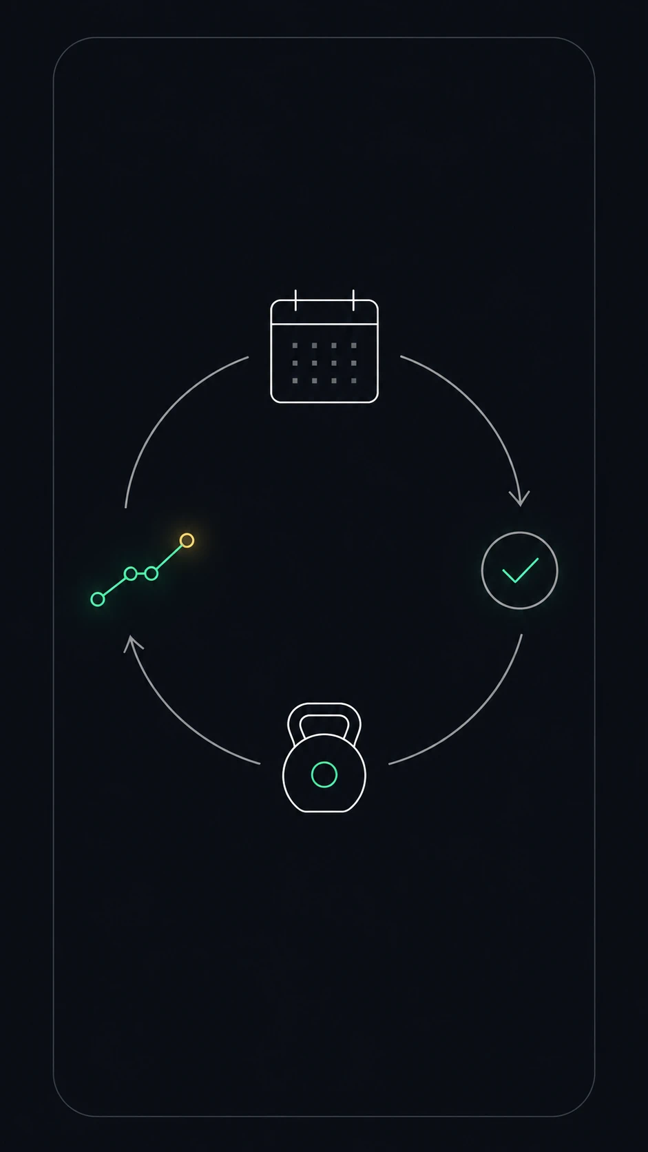 Icon showing sustainable training rhythm, consistency, and long-term progress