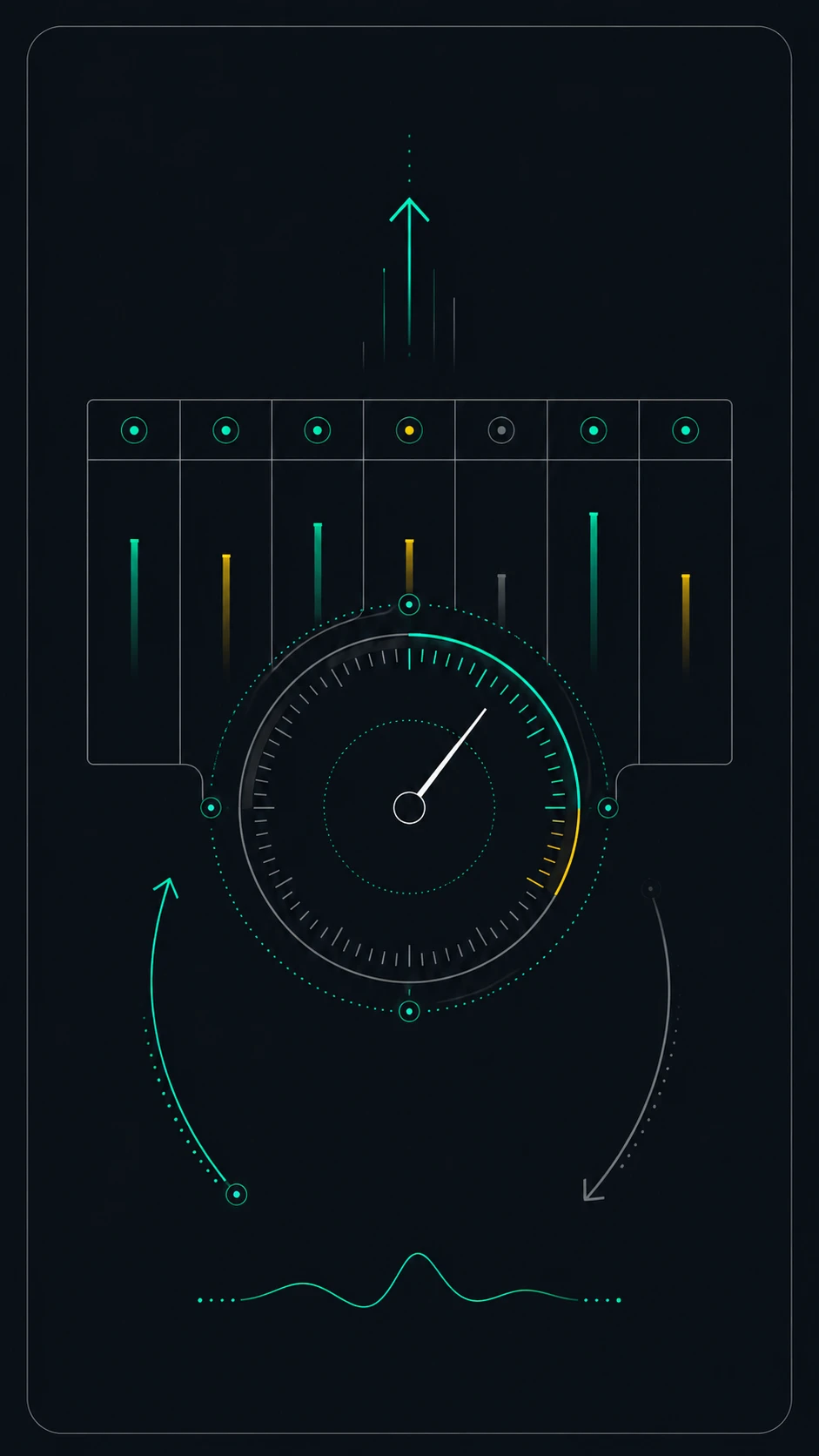 Icon showing calendar, load dial, and recovery waveform for training load decisions